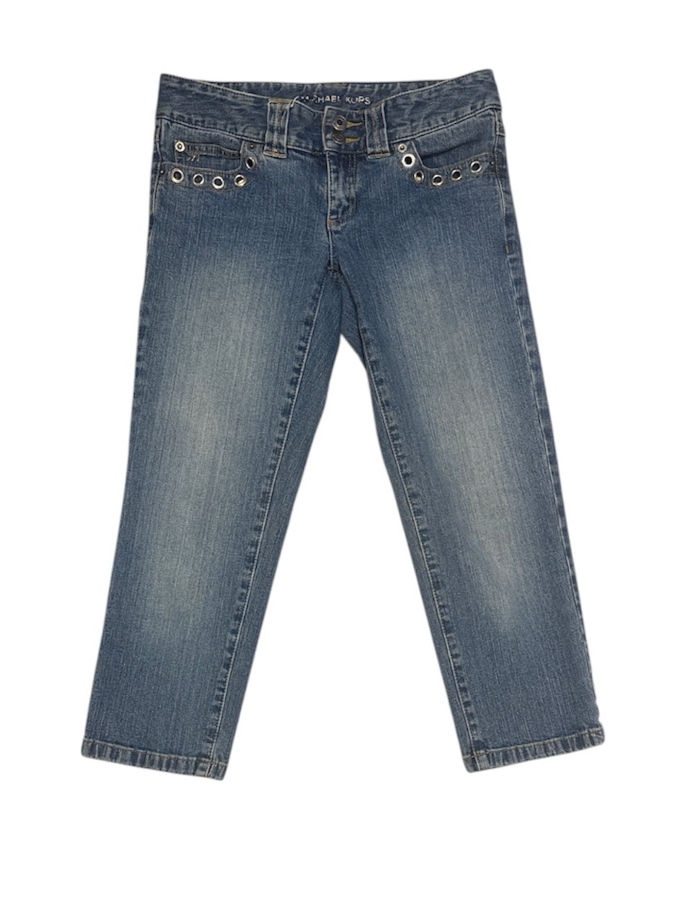 Vintage Y2K Michael Kors Capri Jeans Medium Wash with Silver Metal Details